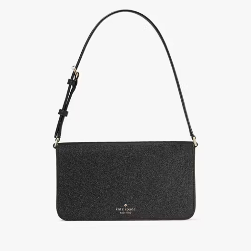 Kate Spade Glitter Tinsel Flap Shoulder Bag - Black